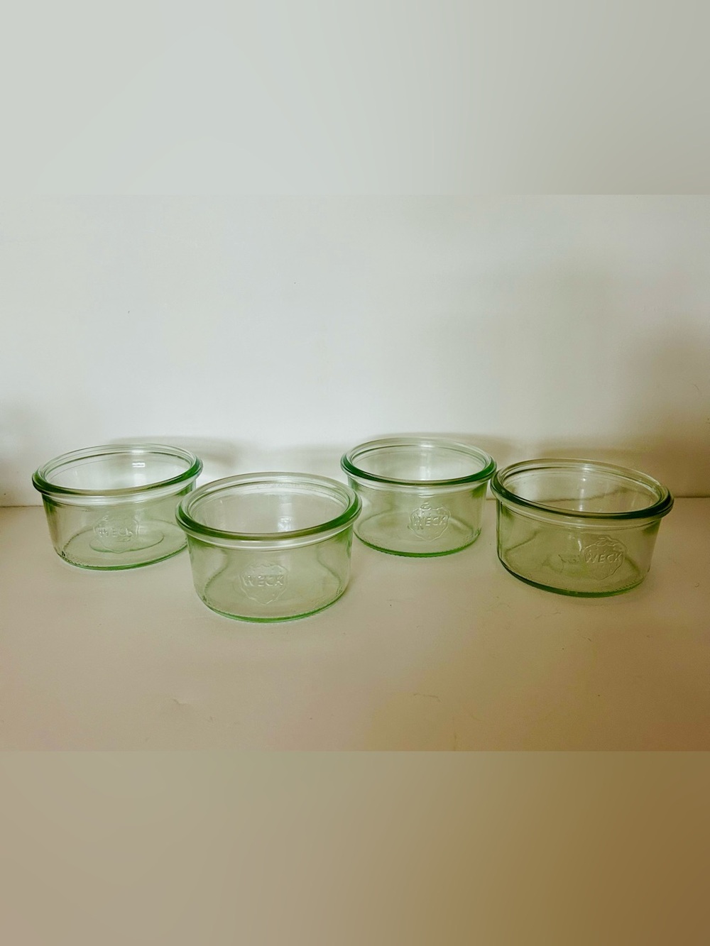 Weck Clear Mold Jars Lot Set of 4 with Lids style 976 - Picture 3 of 8